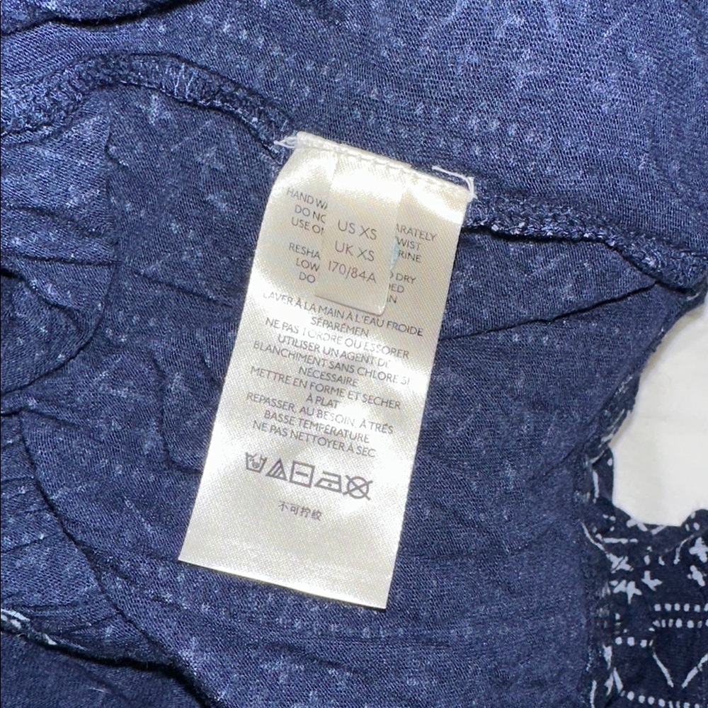 Free People “Borderline” Navy Blue Floral Swing Tank Embroidered Sundress XS - Picture 8 of 9